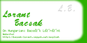 lorant bacsak business card